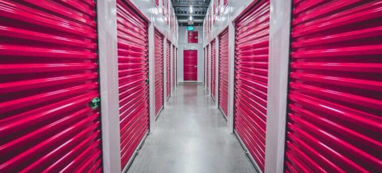 Red storage units