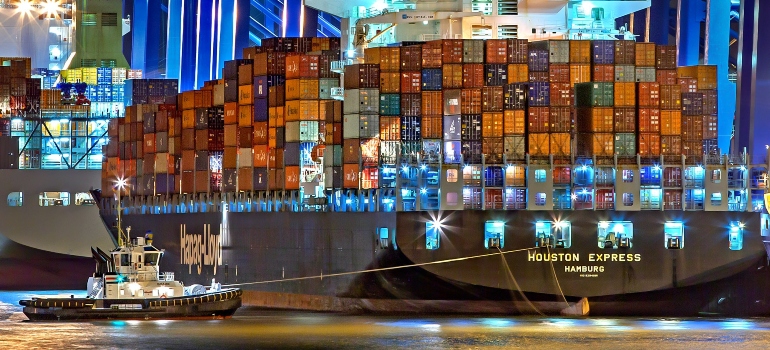 Trade and cargo ships