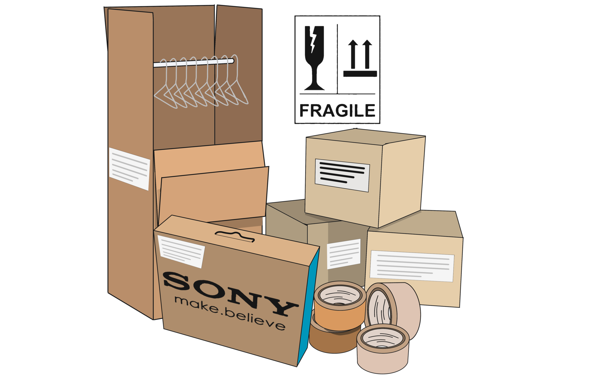 Different items that need to be packed and relocated by movers Bolton Ontario residents praise