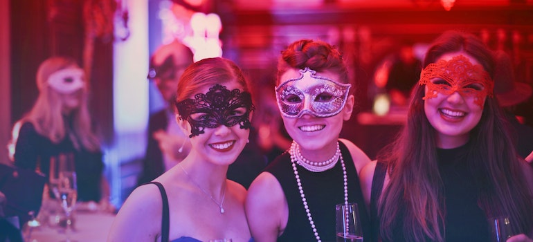 friends in masks as a part of Halloween events to attend in Toronto